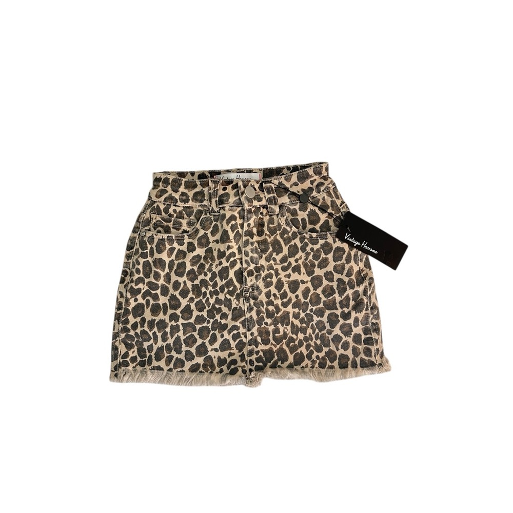 Vintage Havana Brand Denim Cheetah Skirt - Girls NEW WITH TAGS